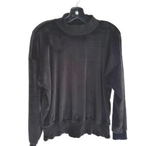 Michael Kors Women's Black Velour Mock Neck Sweatshirt - Size L
